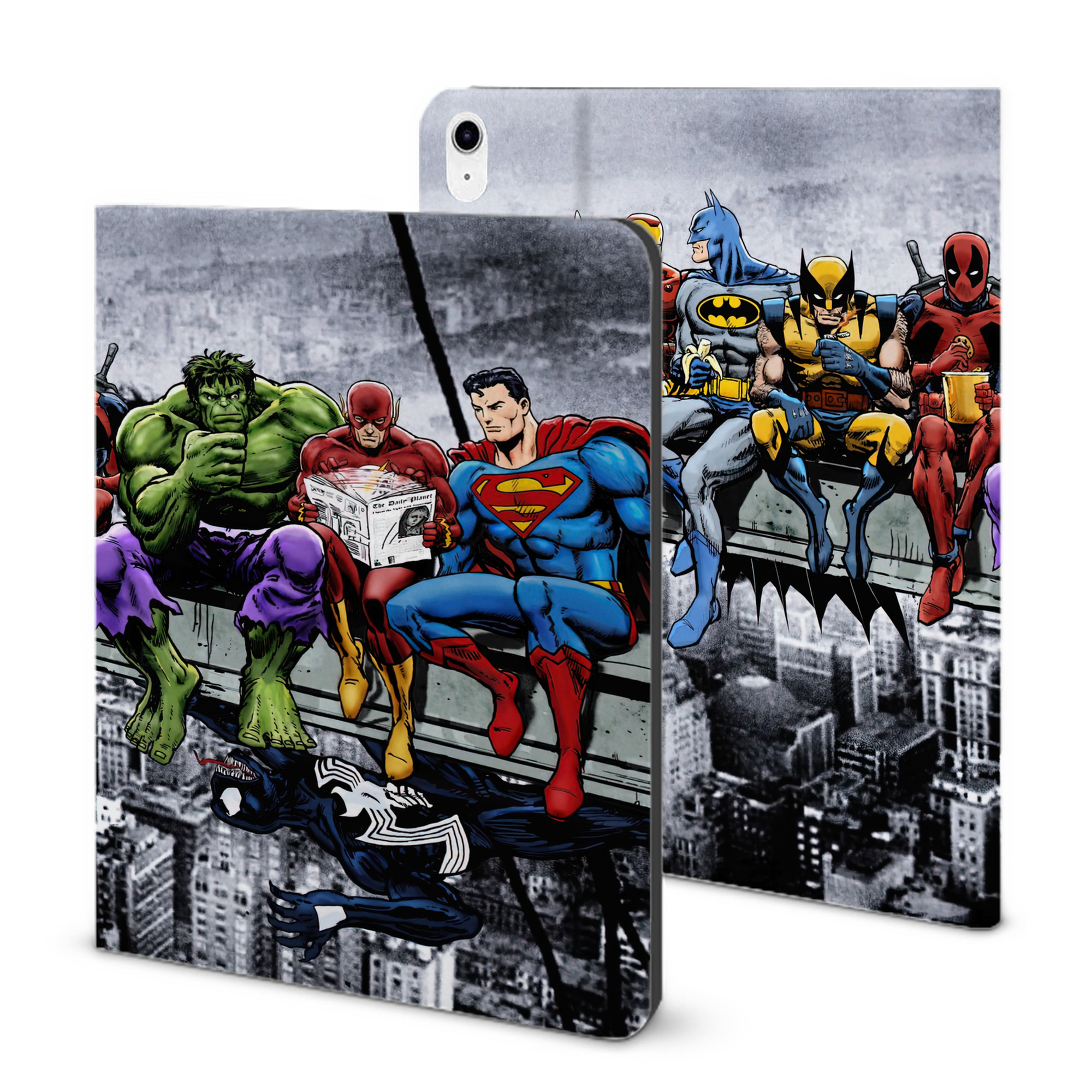 （画像用） Deadpool デッドプール IPad ケース ブック型 PUレザー TPU 耐衝撃 軽量 薄型 ペン収納なし 全面保護 IPad 各モデル対応